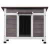 Outdoor Cat House Weatherproof, Feral Cat Shelter for Multiple Cats, Outdoor Wooden Cat Rabbit House with a Window, Open Roof and PVC Door Flaps