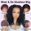 Short Bob Curly Human Hair Wigs With Bangs 100% Brazilian Real Human Hair Wig For Black Women 12 Inch Bob Wigs Glueless kinky Curly Machine Made None