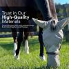 Horse Fly Mask with Nose Cover and Ears - 95% UV Eye Protection - Built-in Visor - Breathable