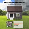 Outdoor Cat House Weatherproof, Feral Cat Shelter for Multiple Cats, Outdoor Wooden Cat House with Large Side Door, PVC Door Flaps, Open Roof
