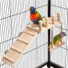 Bird Perches Platform Swing with Climbing Ladder Parakeet Cage