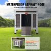 Outdoor Cat House Weatherproof, Feral Cat Shelter for Multiple Cats, Outdoor Wooden Cat Rabbit House with PVC Door Flaps and Open Roof