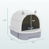 Covered Cat Litter Box with Lid, Scoop, Deodorizing Bags for Odor Control, Privacy, Easy to Clean, Gray