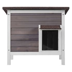Outdoor Cat House Weatherproof, Feral Cat Shelter for Multiple Cats, Outdoor Wooden Cat Rabbit House with All-Round Foam Insulated, Open Roof (Default: Default)